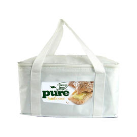 600D il poliestere 24 può borsa isolata di picnic, colore promozionale di bianco della borsa del pranzo